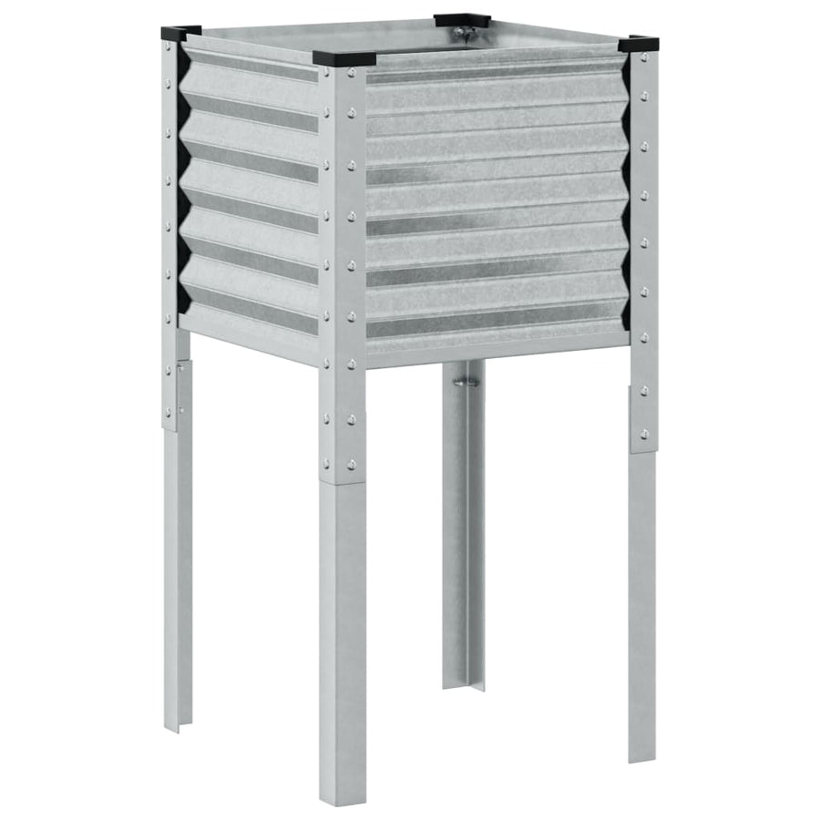 Garden Planter 45x45x88 cm Galvanised Steel