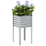 Garden Planter 45x45x88 cm Galvanised Steel