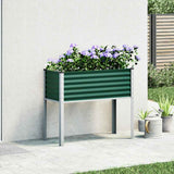 Garden Planter Green 100x45x90 cm Steel - Side View