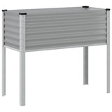 Garden Planter Grey 100x45x90 cm Steel - Rear View