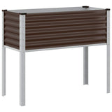 Garden Planter Brown 100x45x90 cm Steel - Front View
