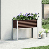 Garden Planter Brown 100x45x90 cm Steel - Side View