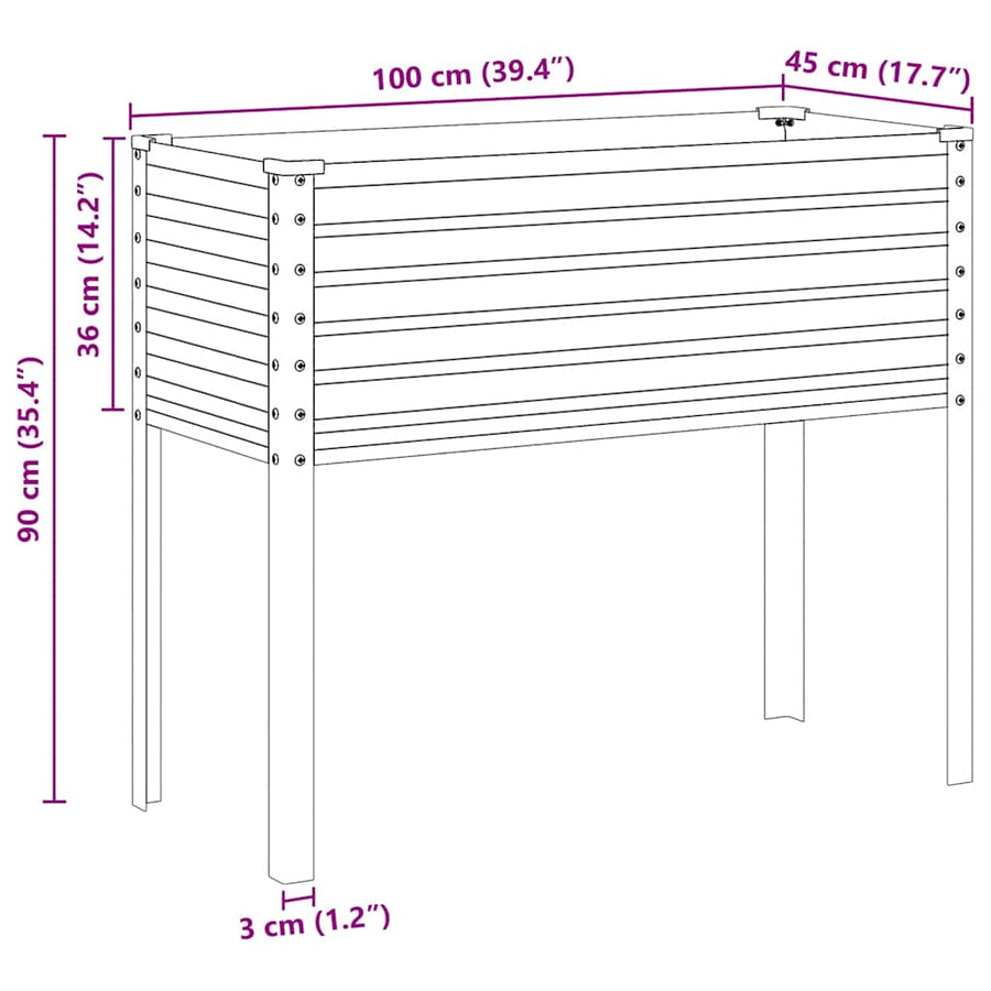 Garden Planter 100x45x90 cm Galvanised Steel
