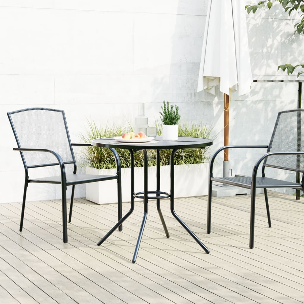 Patio Table Round Anthracite ?0x72.5 cm Powder-coated Steel