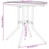 Patio Table Round Anthracite ?0x72.5 cm Powder-coated Steel