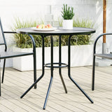 Patio Table Round Anthracite ?0x72.5 cm Powder-coated Steel