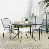 Patio Table Round Anthracite Ø110x72.5 cm Powder-coated Steel - Side View