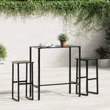 Bar Stools 2 pcs Black 38x38x80 cm Powder-coated Steel - Side View