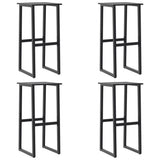Bar Stools 4 pcs Black 38x38x80 cm Powder-coated Steel - Front View