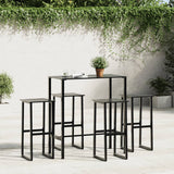 Bar Stools 4 pcs Black 38x38x80 cm Powder-coated Steel - Side View