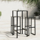 Bar Table Black 50x50x110 cm Powder-coated Steel - Side View