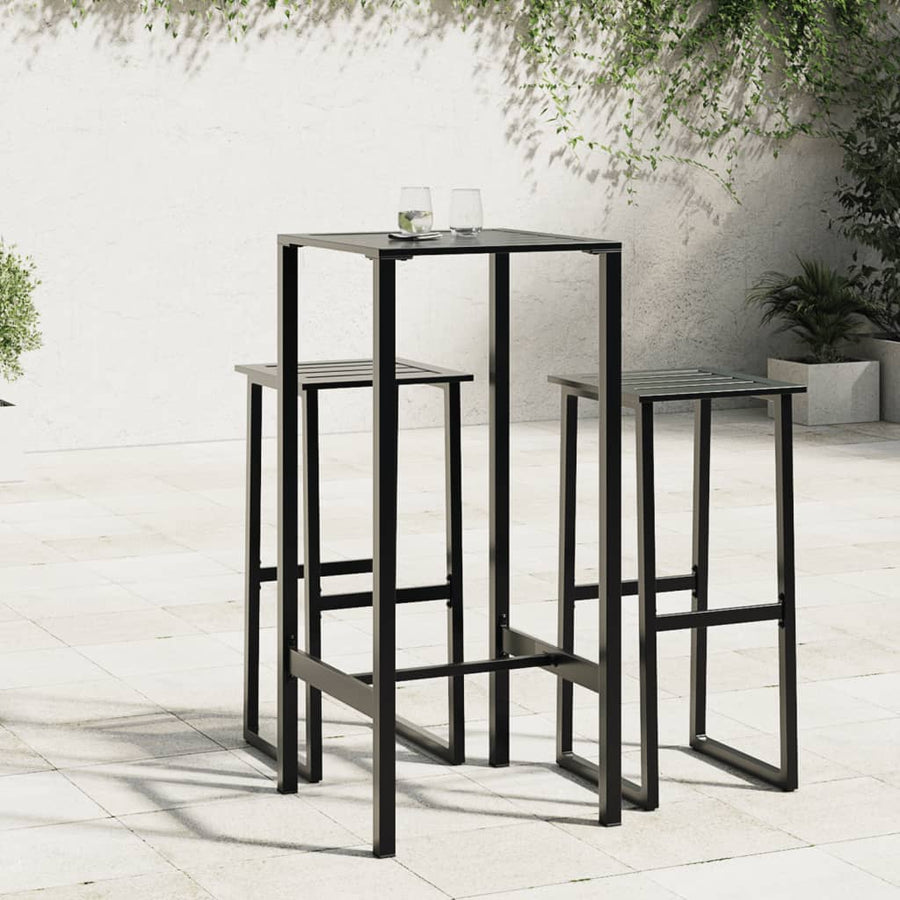Bar Table Black 50x50x110 cm Powder-coated Steel