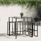 Bar Table Black 100x100x110 cm Powder-coated Steel - Side View