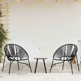 Garden Egg Chair Black Poly Rattan - Side View