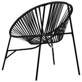 Garden Egg Chair Black Poly Rattan - Rear View