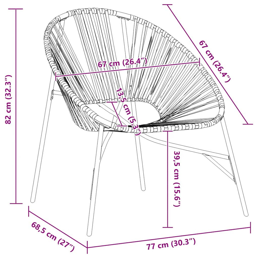 Garden Egg Chair Black Poly Rattan