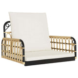 Swing Chair with Cushions 63x58x39 cm Poly Rattan and Steel - Front View