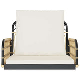 Swing Chair with Cushions 63x58x39 cm Poly Rattan and Steel