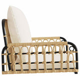 Swing Chair with Cushions 63x58x39 cm Poly Rattan and Steel - Rear View