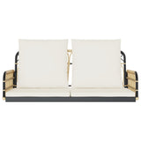 Swing Bench with Cushions 105x58x38 cm Poly Rattan and Steel