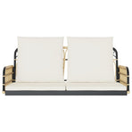Swing Bench with Cushions 105x58x38 cm Poly Rattan and Steel