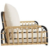 Swing Bench with Cushions 105x58x38 cm Poly Rattan and Steel - Rear View