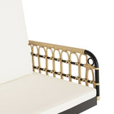 Swing Bench with Cushions 105x58x38 cm Poly Rattan and Steel - Low Angle