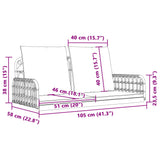 Swing Bench with Cushions 105x58x38 cm Poly Rattan and Steel - Extra Image