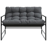 Garden Bench with Cushion Anthracite 113 cm Steel - Top-Down View