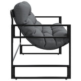 Garden Bench with Cushion Anthracite 113 cm Steel - Rear View
