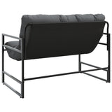 Garden Bench with Cushion Anthracite 113 cm Steel - Close-Up Angle
