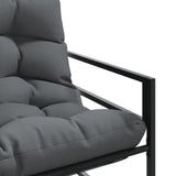 Garden Bench with Cushion Anthracite 113 cm Steel - Low Angle