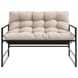 Garden Bench with Cushion Taupe 113 cm Steel - Top-Down View
