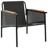 Garden Chairs with Cushions 2 pcs Black Steel - Top-Down View