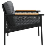 Garden Chairs with Cushions 2 pcs Black Steel