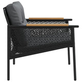 Garden Chairs with Cushions 2 pcs Black Steel - 45-Degree Angle