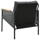 Garden Chairs with Cushions 2 pcs Black Steel - Rear View