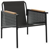 4 Piece Balcony Furniture Set with Cushions Black Steel - Top-Down View
