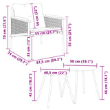 4 Piece Balcony Furniture Set with Cushions Black Steel - Extra Image