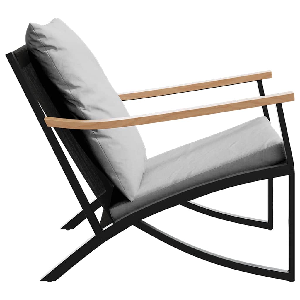 Garden Chairs with Cushions 2 pcs Black Steel