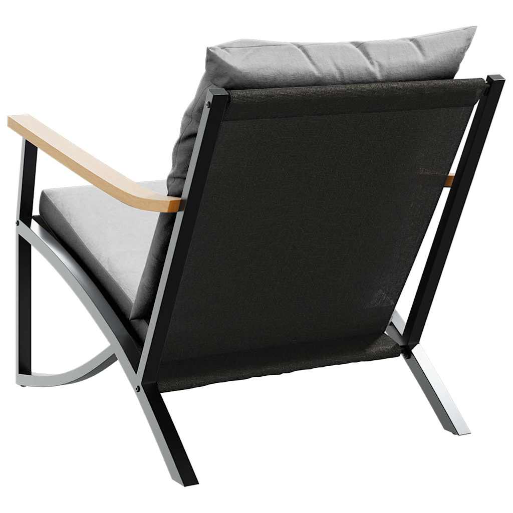 Garden Chairs with Cushions 2 pcs Black Steel