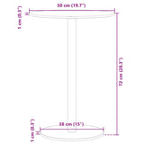 Garden Table Round Black Ø50x72 cm Steel - Close-Up Angle