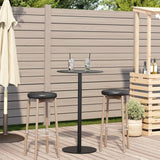 Garden Table Round Black Ø60x105 cm Steel - Side View