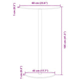 Garden Table Round Black Ø60x105 cm Steel - Close-Up Angle