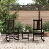 Rocking Chairs with Curved Seats 2 pcs Brown Solid Wood Poplar - Side View