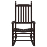 Rocking Chairs with Curved Seats 2 pcs Brown Solid Wood Poplar