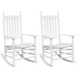 Rocking Chairs with Curved Seats 2 pcs White Solid Wood Fir