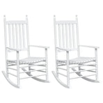 Rocking Chairs with Curved Seats 2 pcs White Solid Wood Fir