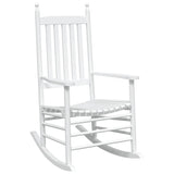 Rocking Chairs with Curved Seats 2 pcs White Solid Wood Fir - Top-Down View