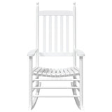 Rocking Chairs with Curved Seats 2 pcs White Solid Wood Fir - 45-Degree Angle